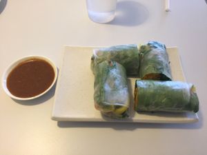delicious summer rolls!  at Loving Hut in Addison