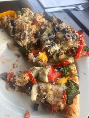 Garden pizza with vegan cheese  at Placerville Public House in Placerville