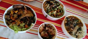 Some dishes from menu 4 at Spill the Greens in Lisbon