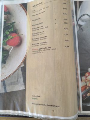 Menu at Bistro Al Dente in Starigrad