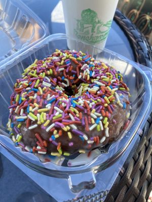 Vanilla glaze with sprinkles!  at Benchwarmer's Coffee & Doughnuts in West Reading