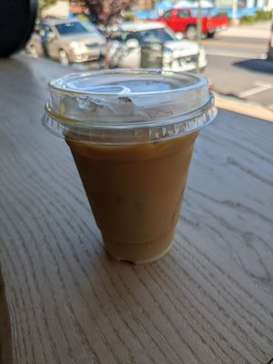 Iced coffee at Benchwarmer's Coffee & Doughnuts in West Reading