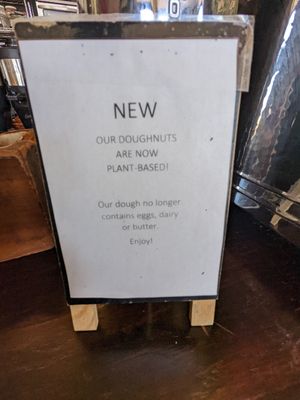 Plant based donuts! at Benchwarmer's Coffee & Doughnuts in West Reading