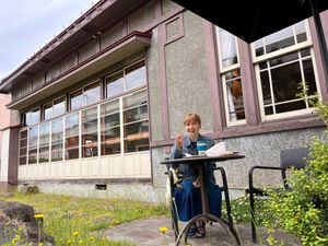 outdoor seating available at Starbucks - Park Front Store in Hirosaki