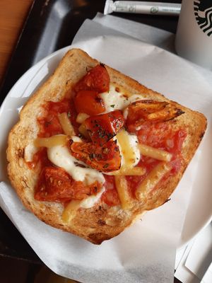 Pizza Toast at Starbucks - Park Front Store in Hirosaki