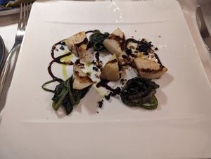 Celery root and spinach at L'Evangelista Ristorante & Enoteca in Verona