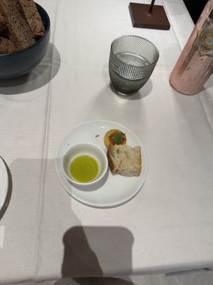 First: focaccia with olive oil and a little fried vegetable   at L'Evangelista Ristorante & Enoteca in Verona