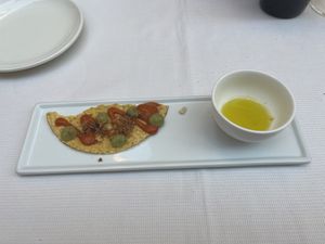 Starter with a crispy tortilla. The olive oil stole the show  at L'Evangelista Ristorante & Enoteca in Verona