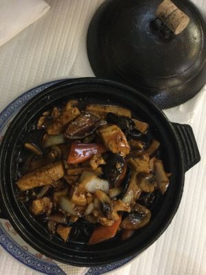 tofu & Paris mushroom hot plate at Nova China in Beja