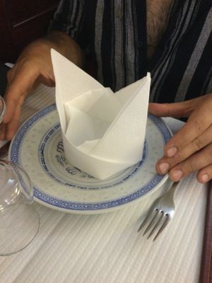 look at this napkin! at Nova China in Beja
