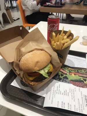 Smokey bacon burger  at Vegan Burger - Dubai Mall in Dubai
