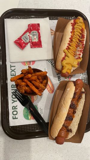 Classic and smoke hotdog   at Vegan Burger - Dubai Mall in Dubai