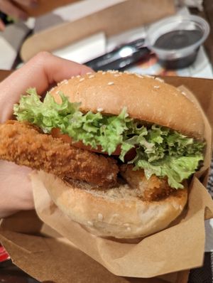 Chick'n Caeser burger at Vegan Burger - Dubai Mall in Dubai