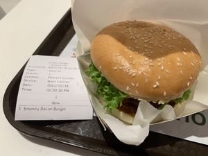 smokey bacon burger  at Vegan Burger - Dubai Mall in Dubai