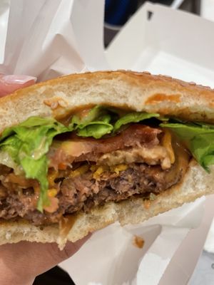 After the one bite!  at Vegan Burger - Dubai Mall in Dubai