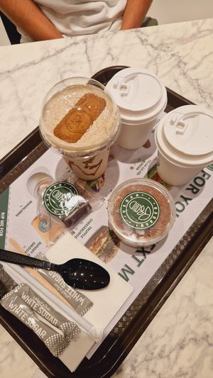 Breakfast. Total 84 AED at Vegan Burger - Dubai Mall in Dubai