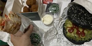 Wow 🤩 it all tastes too good to be true! Sinfully the best vegan fast food in Dubai! 😋   at Vegan Burger - Dubai Mall in Dubai