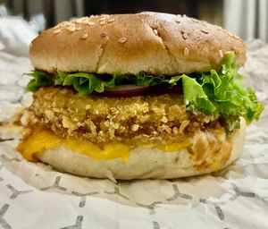 Butter chicken burger  at Vegan Burger - Dubai Mall in Dubai