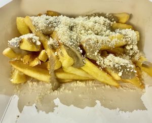 Truffle cheesy loader fries   at Vegan Burger - Dubai Mall in Dubai