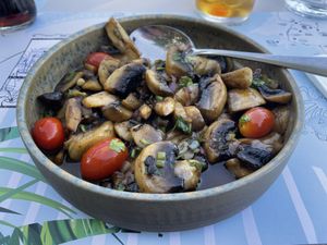 Mushroom trifollati  at Scuna in Skiathos