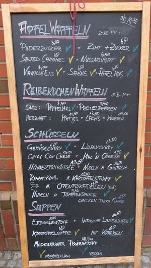 Speisekarte 12.10.2024 at Pittis CaféBar Föhr in Wyk Auf Foehr