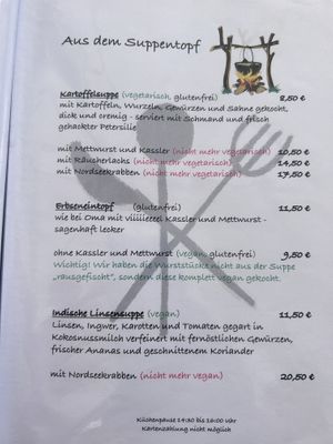 Speisekarte 1  at Pittis CaféBar Föhr in Wyk Auf Foehr