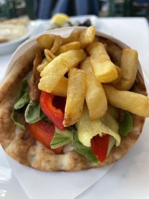 vegan pita  at Under The Pine Tree in Skiathos