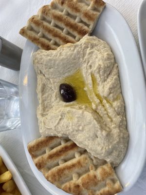 hummus  at Under The Pine Tree in Skiathos
