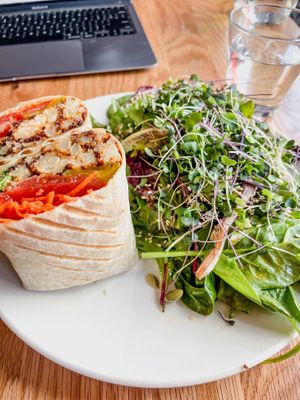 Liberty wrap with a side of greens   at Pure Kitchen - Rideau St in Ottawa