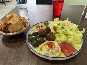 Meza #2 without labneh (I didn’t eat the pita chips as they were fried)  at JTS Falafel & Kababs in Corinth