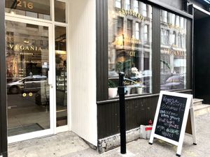 Outside  at Vegania Desserts in Montreal