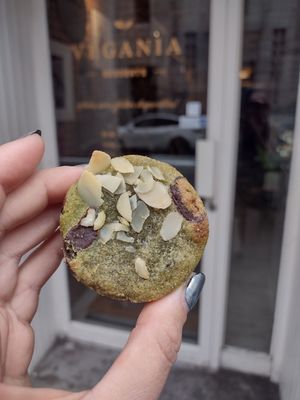 Matcha financier at Vegania Desserts in Montreal