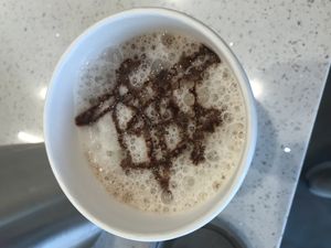 Hot chocolate with soy milk at Cinnaholic  at Cinnaholic in Raleigh