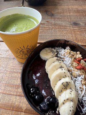 Açaí Bowl and Coconut Matcha   at The Sunrise Shack in Kamakura