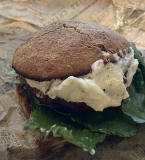 The Babylon Burger. - beetroot, mushrooms, tempeh   at MANA! - Soho in Hong Kong Island