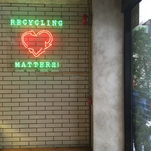 Recycling matters sign at MANA! - Soho in Hong Kong Island