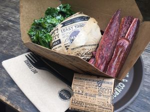 Babylon burger combo (with kale salad, sweet potato fries and chipotle dip) at MANA! - Soho in Hong Kong Island