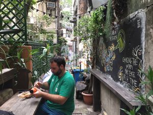 Seating out the back at MANA! - Soho in Hong Kong Island