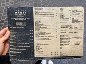 Menu  at MANA! - Soho in Hong Kong Island