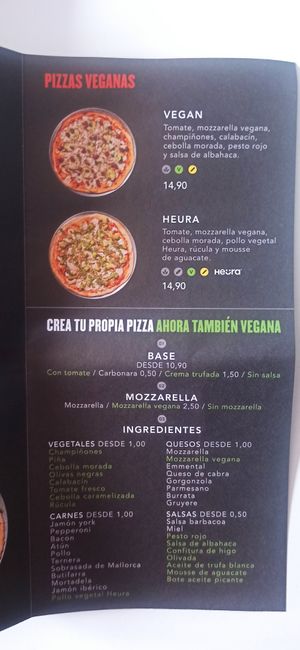 Opciones veganas at Pizza Market in Barcelona