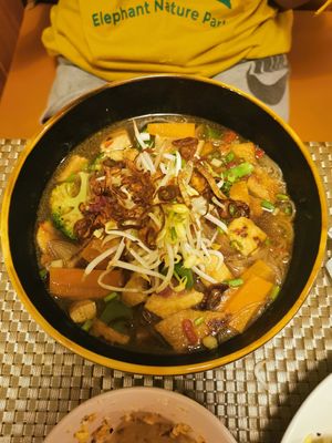 Khmer noodle soup. Unreal. at Street Three Restaurant & Bar Kratie in Krong Kracheh