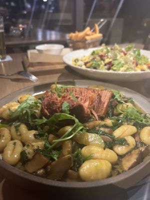 Juicy Marbles vegan steak with gnocchi.  at Bistro Marco in Zgornja Kungota