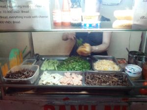 Sandwhich ingredients  at Chay Banh Mi - Food Cart in Nha Trang