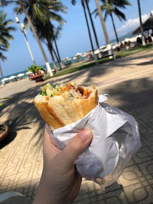 Amazing banh mi, don’t have to worry about what’s in it AND just round the corner from the beach  at Chay Banh Mi - Food Cart in Nha Trang