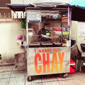 Clear vegan and vegetarian menu. at Chay Banh Mi - Food Cart in Nha Trang