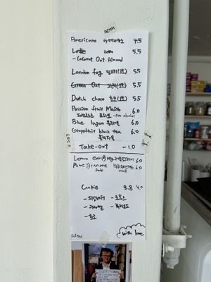 Drink menu  at Thea 떼아 in Seoul