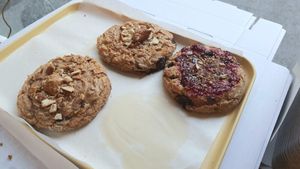 display of the day's cookie line-up at Thea 떼아 in Seoul