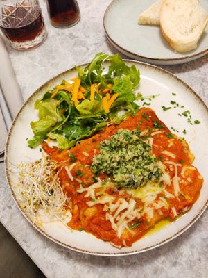 Lasagna at Bistro Verde in Copenhagen