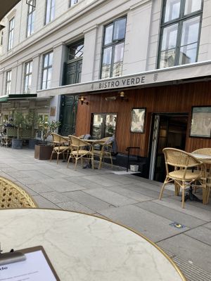 Outside restaurant   at Bistro Verde in Copenhagen