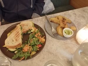 Panini and wedges at Bistro Verde in Copenhagen